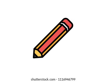Pencil icon, filled line icon