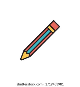 pencil icon filled outline vector. isolated on white background
