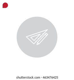 pencil icon flat.