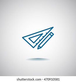  pencil icon flat.