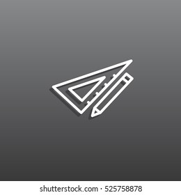  pencil icon flat.