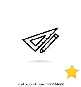  pencil icon flat.