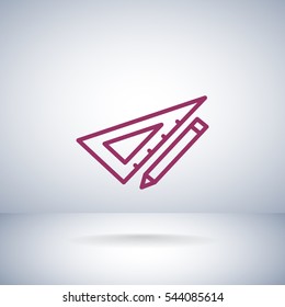  pencil icon flat.