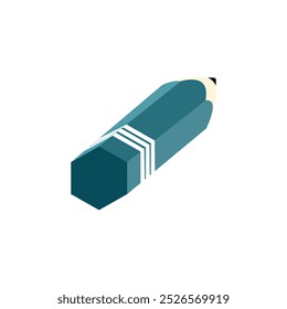 Ícone de lápis no estilo de cor simples. Artigos de papelaria para escritório escolar. Ícone de lápis em estilo isométrico 3d em um plano de fundo branco. papel de carta de design de elemento. 