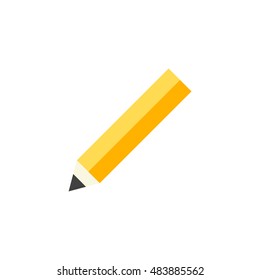 Pencil icon in flat color style. Illustration painting working tool doodling sketch plan