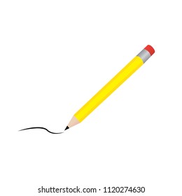 Pencil icon in flat design.