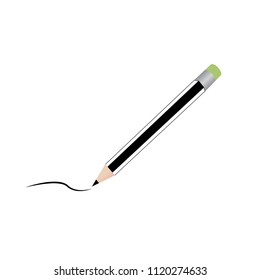 Pencil icon in flat design.