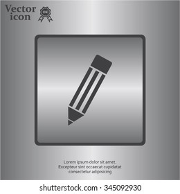 Pencil icon, flat design