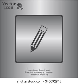 Pencil icon, flat design