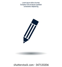 Pencil icon, flat design