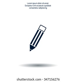 Pencil icon, flat design