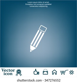 Pencil icon, flat design