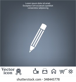 Pencil icon, flat design