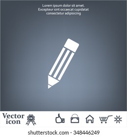Pencil icon, flat design
