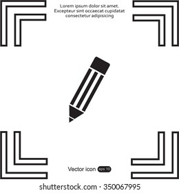 Pencil icon, flat design