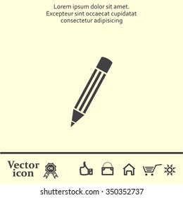 Pencil icon, flat design