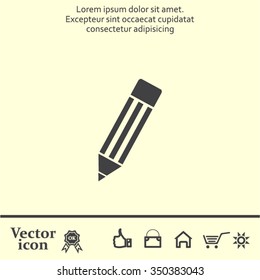 Pencil icon, flat design