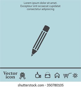 Pencil icon, flat design