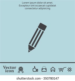 Pencil icon, flat design