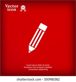 Pencil icon, flat design
