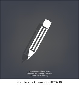 Pencil icon, flat design