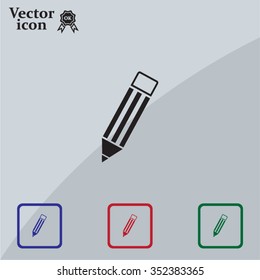 Pencil icon, flat design