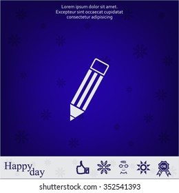 Pencil icon, flat design