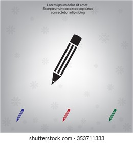 Pencil icon, flat design