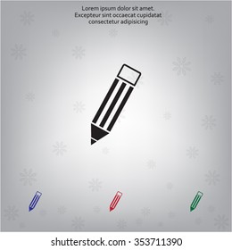 Pencil icon, flat design