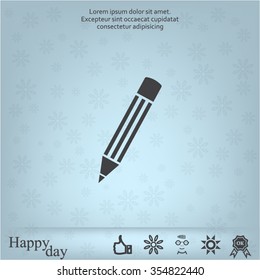 Pencil icon, flat design