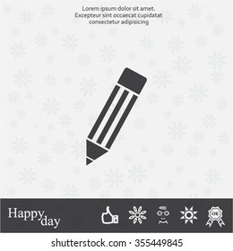 Pencil icon, flat design
