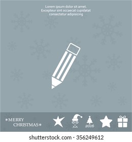 Pencil icon, flat design