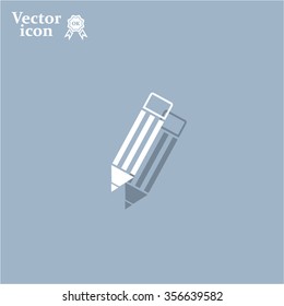 Pencil icon, flat design