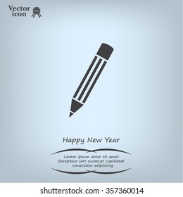 Pencil icon, flat design