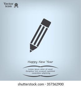 Pencil icon, flat design