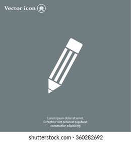 Pencil icon, flat design