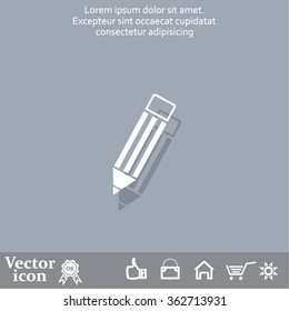 Pencil icon, flat design