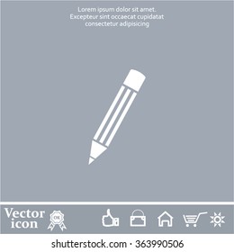 Pencil icon, flat design