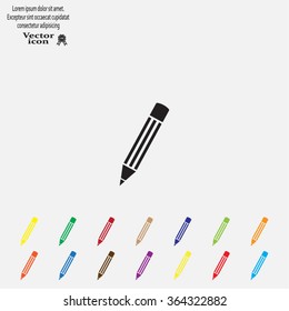 Pencil icon, flat design