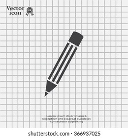 Pencil icon, flat design
