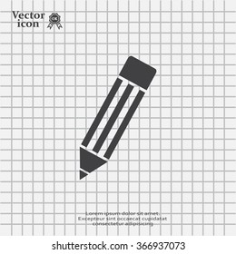 Pencil icon, flat design