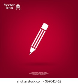 Pencil icon, flat design
