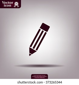 Pencil icon, flat design