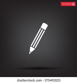 Pencil icon, flat design