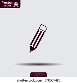 Pencil icon, flat design