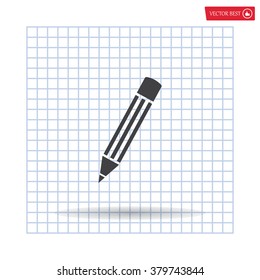 Pencil icon, flat design