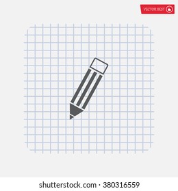 Pencil icon, flat design