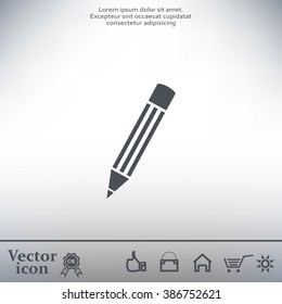 Pencil icon, flat design