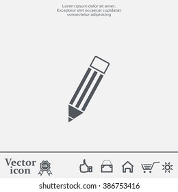 Pencil icon, flat design