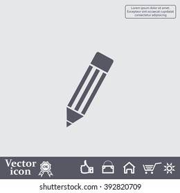 Pencil icon, flat design